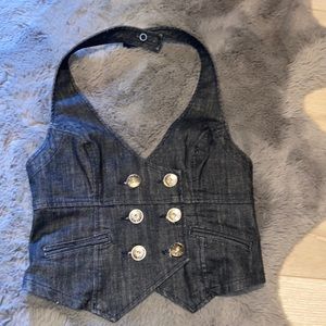 Guess halter denim top